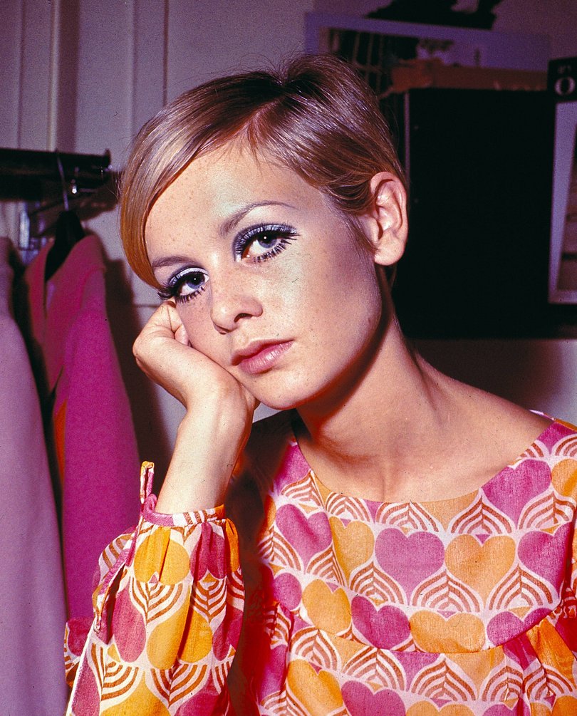 Twiggy, in 1967, with her short hair.