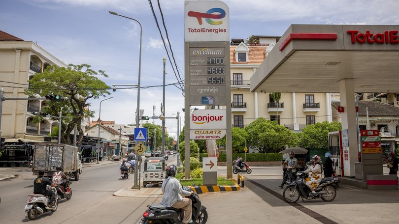 A petrol station in Cambodia. Most Asian countries have had to pay significantly more for supplies