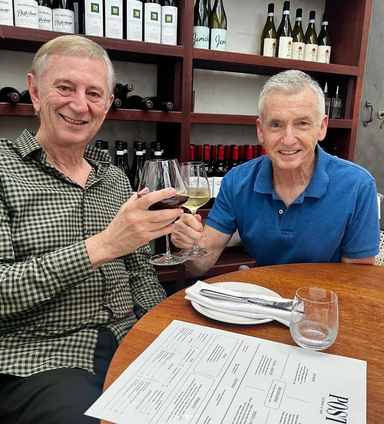 AFL commentators Dennis Cometti and Bruce McAvaney.