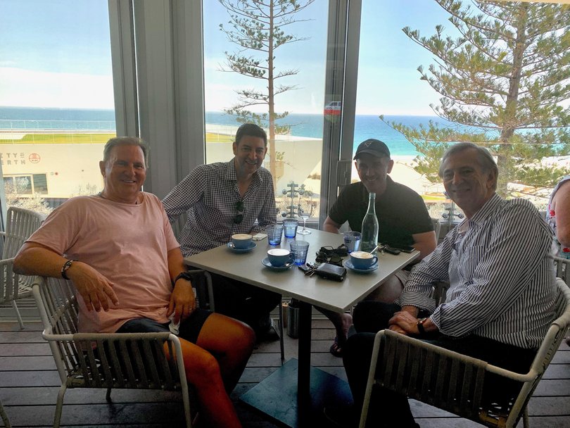 Clay Golledge, Basil Zempilas, Justin Langer, and Dennis Cometti.