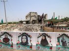 The building of the destroyed Shajareh Tayyebeh primary school is pictured surrounded by rubble in Minab in Iran’s Hormozgan province.