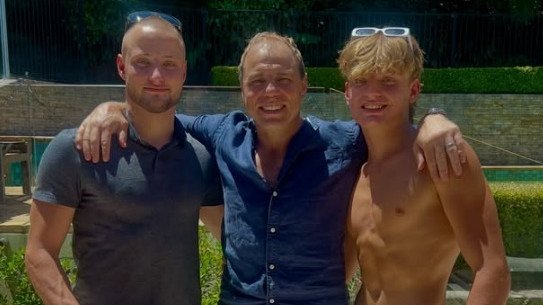 Tributes are flowing for Jack Waugh (left), son of the Australian Rugby Union CEO Phil Waugh (centre) who died suddenly last week. Pictured with Charlie Waugh.