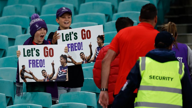 Young Freo fans at the SCG pre-game.