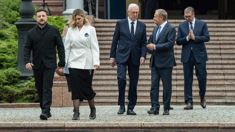 Ukrainian President Volodymyr Zelenskiy has hosted an inaugural summit of the "Carpathian Eight". (EPA PHOTO)