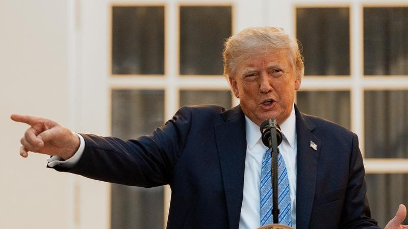 President Donald Trump says he wants three "fake news" outlets barred from the White House. (AP PHOTO)