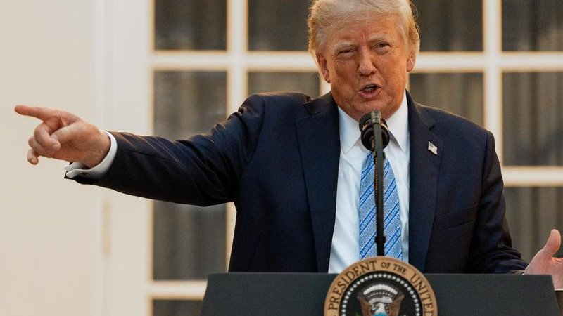 President Donald Trump says he wants three "fake news" outlets barred from the White House. (AP PHOTO)