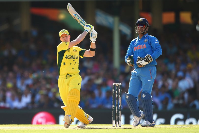 Steve Smith of Australia bats during the 2015 Cricket World Cup Semi Final.