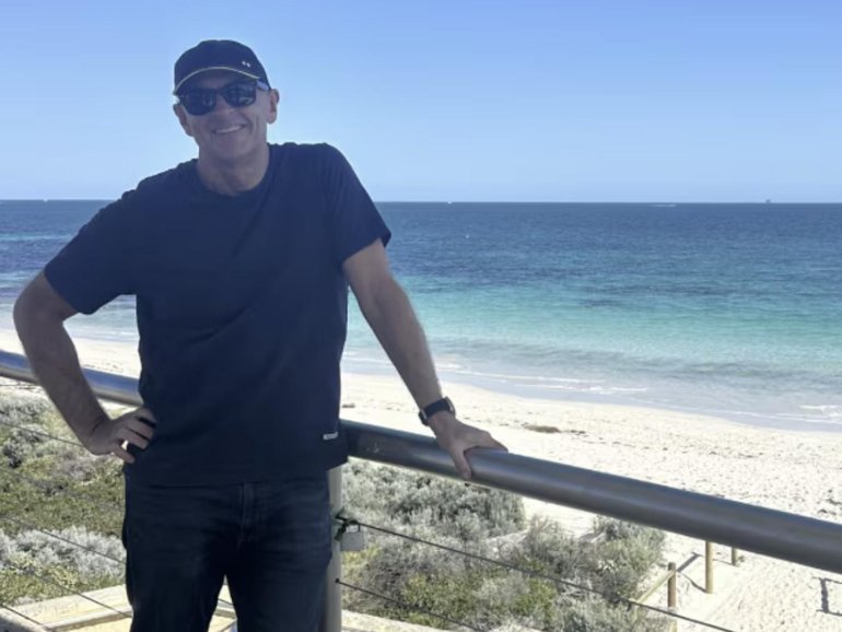 Greg James O’Neill was swimming at Sorrento Beach, in Perth’s north, when he was fatally attacked by a large great white shark. Supplied by family