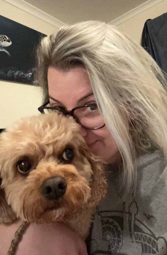 Giovanna Sellitti with her missing toy cavoodle Alfie who went missing from Thomastown, Victoria, in September 2025.