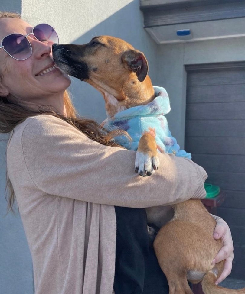 Sherri Johnston, co-founder of Milly’s Search, Trap & Reunite Melbourne – Victoria, which helps locate and safely recover missing pets across the state, with Laylah Clyde.