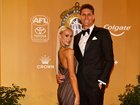 VARIOUS CITIES, AUSTRALIA - SEPTEMBER 21: Rory Lobb of the Western Bulldogs and fiancé Lexi Mary arrive ahead of the 2026 Brownlow Medal at Crown Palladium on September 21, 2026 in Melbourne, Australia. (Photo by Quinn Rooney/Getty Images)