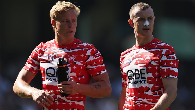 The five Sydney players, including Isaac Heeney and Chad Warner (pictured), at the heart of a police investigation into a Melbourne hotel sex assault are set to return to the club this week.