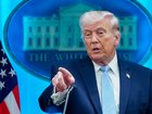 US President Donald Trump during a news conference in the James S. Brady Press Briefing Room of the White House in April.