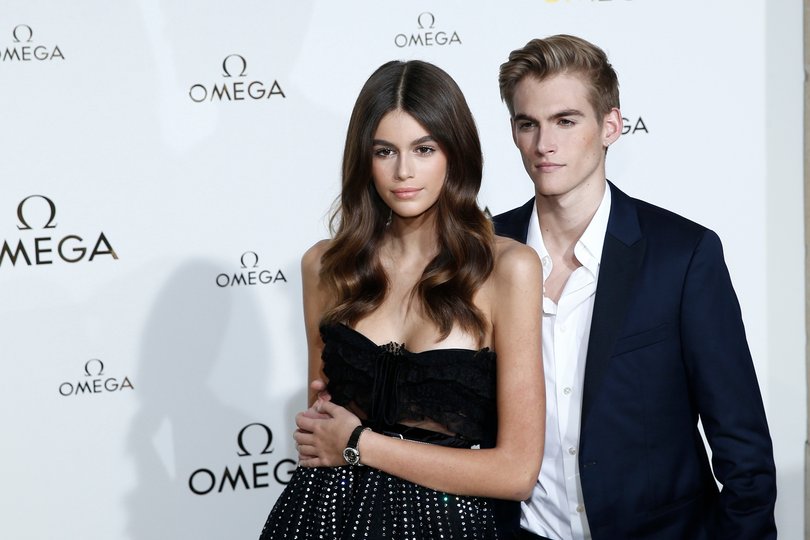 Presley with his younger sister, model and actress Kaia Gerber, in 2017.