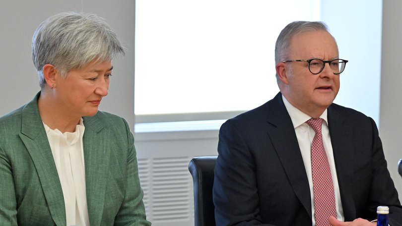Penny Wong and Anthony Albanese in New York.