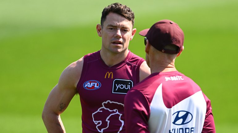 Lachie Neale at Brisbane training on Tuesday morning.