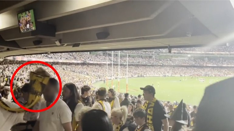 The AFL has identified the fan who threw nachos at a young family.