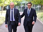 Anthony Albanese has met UK Prime Minister Andy Burnham on the sidelines of the UN General Assembly. (Mick Tsikas/AAP PHOTOS)