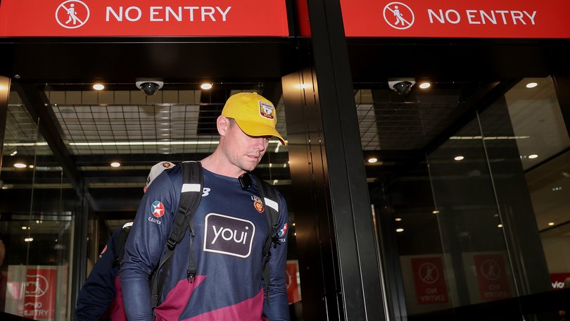 Lachie Neale at Melbourne Airport on Wednesday.