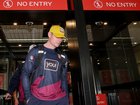 MELBOURNE, AUSTRALIA - SEPTEMBER 23: Lachie Neale of the Lions arrives at Melbourne Airport on September 23, 2026 in Melbourne, Australia. The Brisbane Lions arrived in Melbourne this afternoon ahead of Saturday's AFL Grand Final. The Lions are appealing Lachie Neale's one week suspension ahead of the game. (Photo by Morgan Hancock/Getty Images)