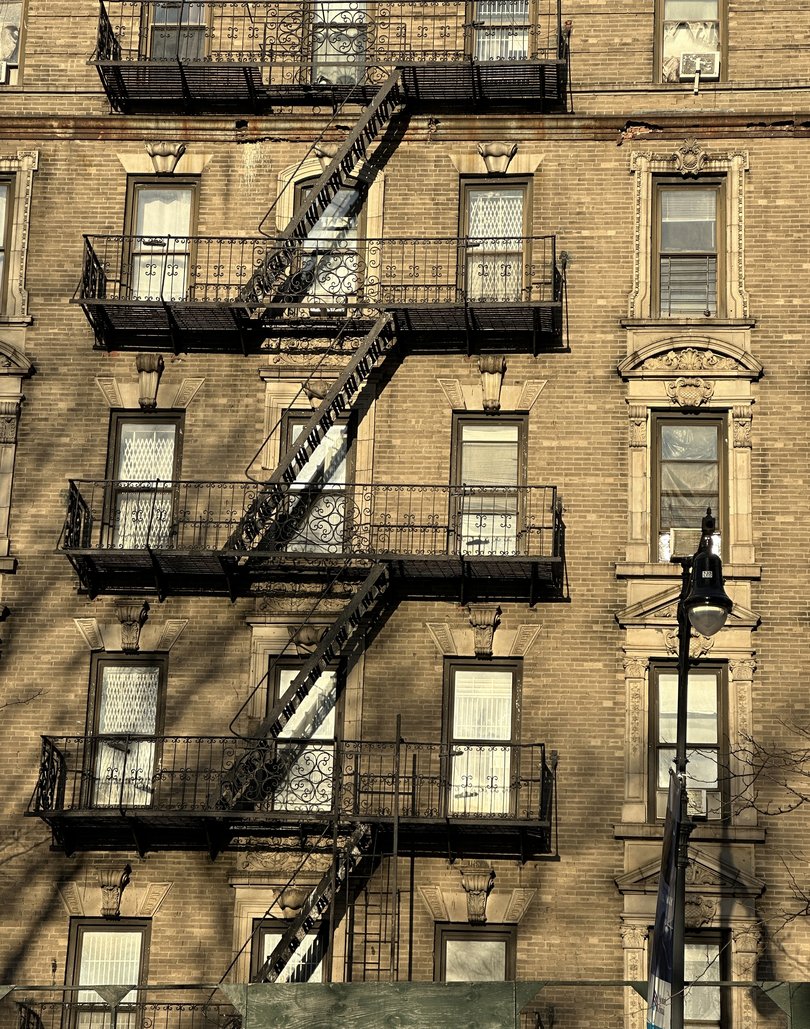 Classic New York apartment block near Tom's Restaurant.