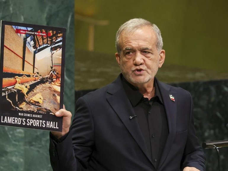 President Masoud Pezeshkian says the Iranian people have been "victims of terrorism". (EPA PHOTO)