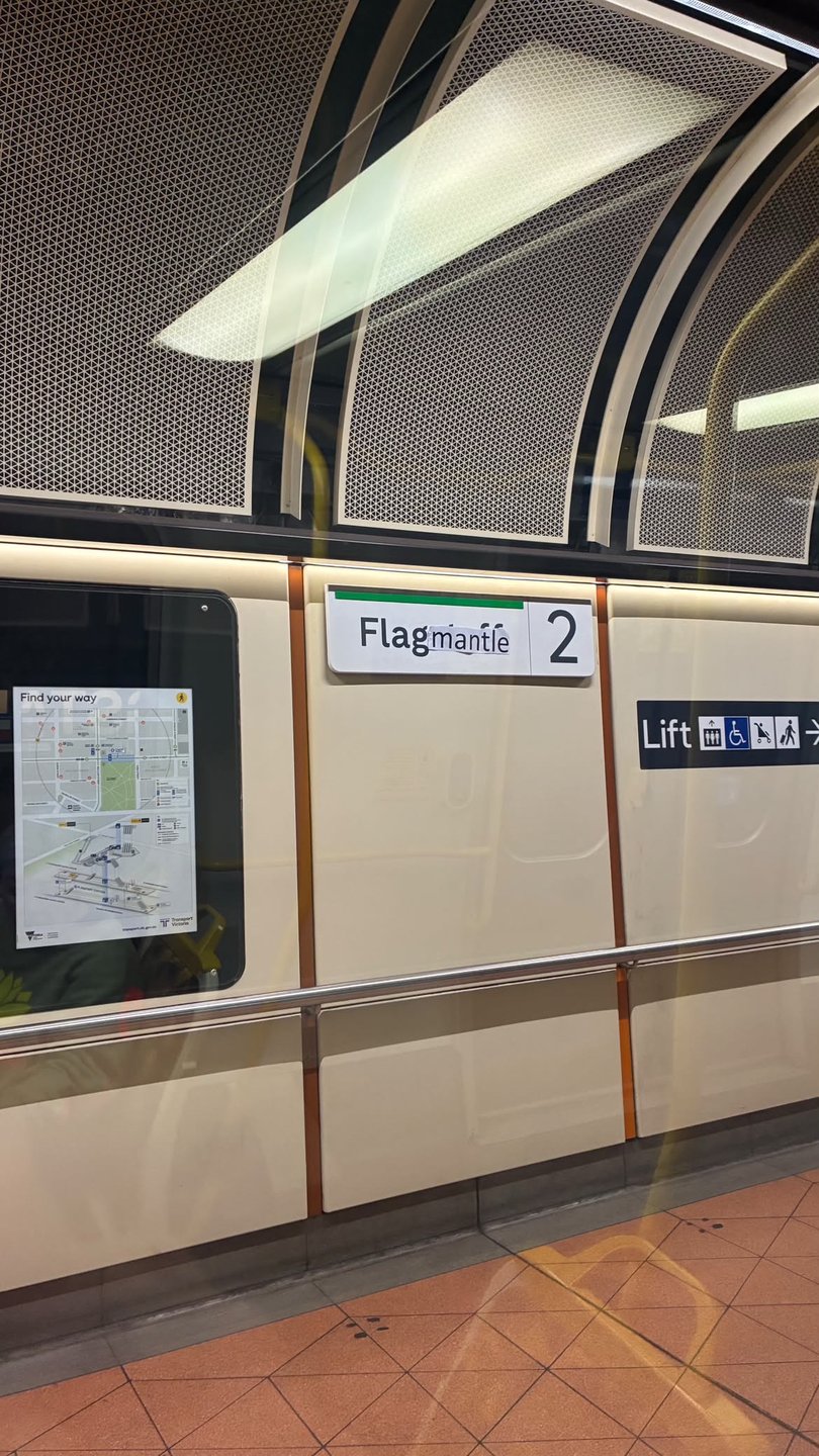 The scene at Melbourne's Flagstaff Station.