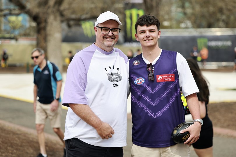 Brent Dawkins and son Jaxon.