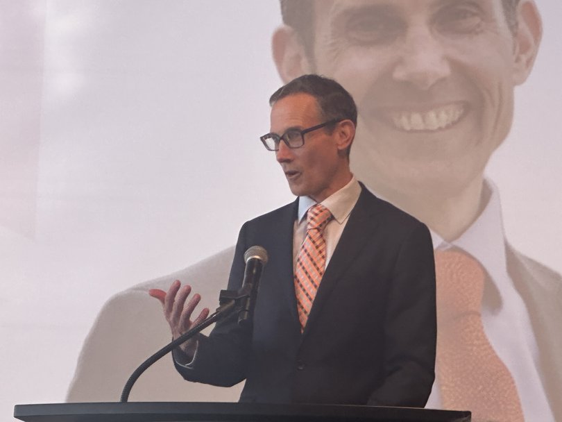 Assistant Treasurer Andrew Leigh addresses the CEDA event in Perth today.