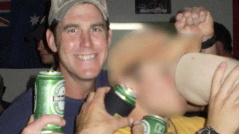 Ben Roberts-Smith in the Fat Ladies Arms, a make-shift bar at the SAS barracks in Afghanistan.