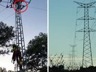 A 12-year-old girl has suffered severe burns after climbing an electricity pylon to take photos for social media.