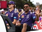 Murphy Reid and Isaiah Dudley in the grand final parade.