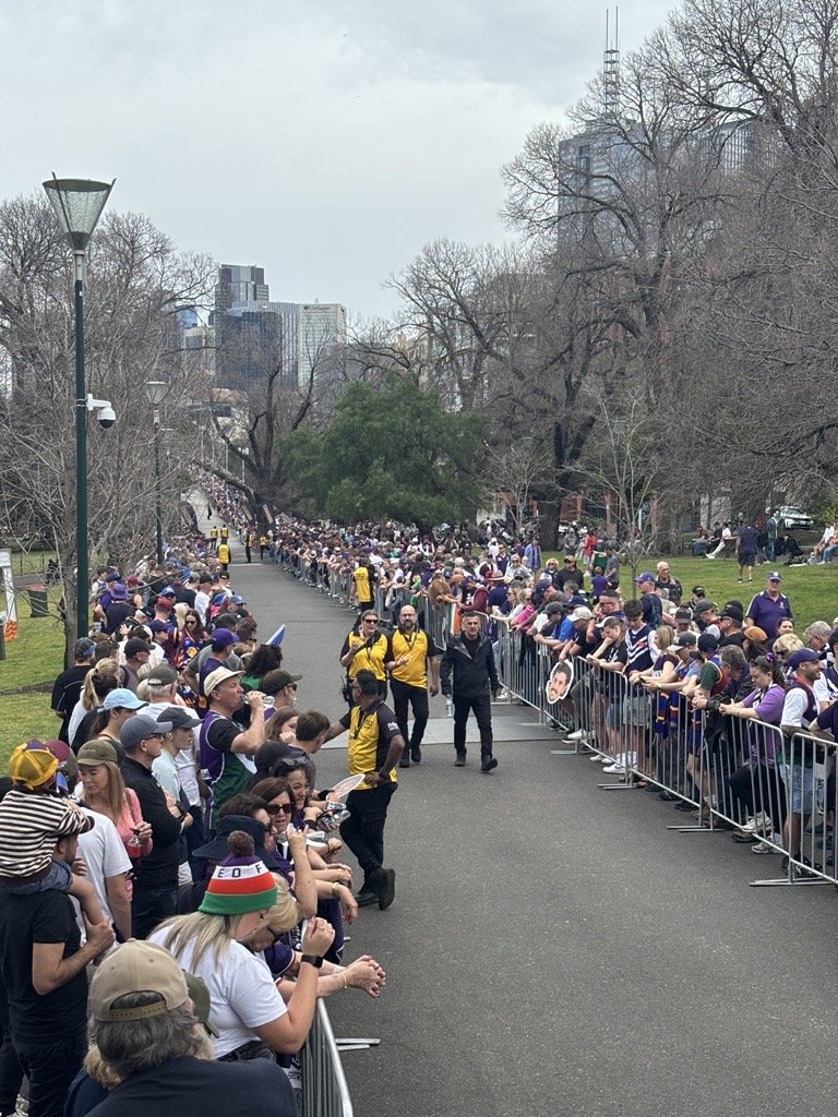 The scene at the start of the parade.