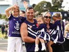 Freo fans at the grand final parade on Friday.