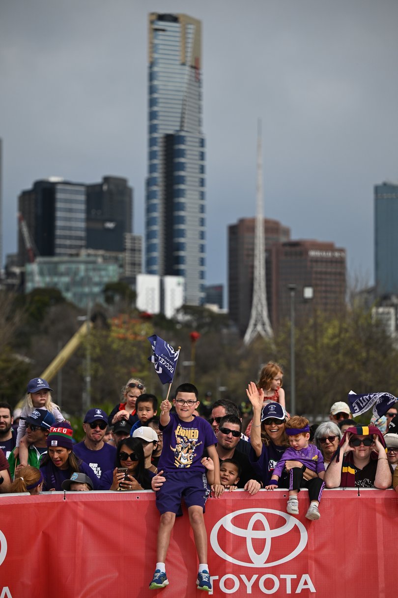 The scene in Melbourne ahead of the parade.