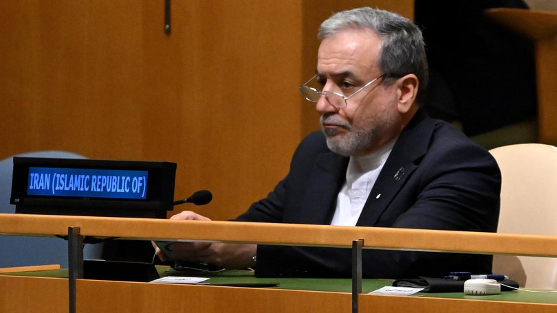 Iran Foreign Minister Abbas Araghchi at the UN General Assembly in New York City.