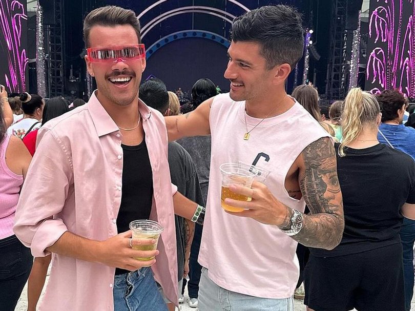 Mr Baird (left) and Mr Davies (right) were ‘smitten’ with each other. Picture: Instagram