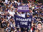 Dockers supporters during a captain's run training session at the Melbourne Cricket Ground in Melbourne.