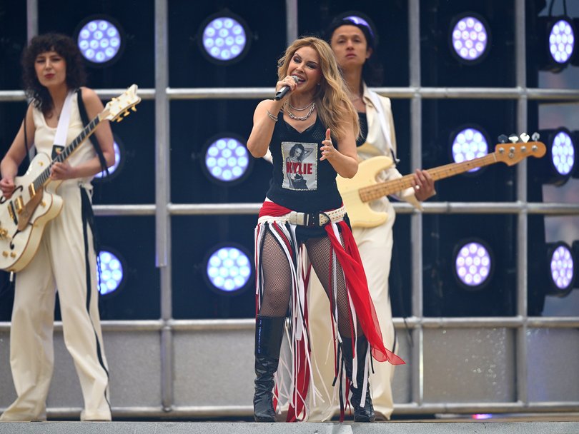 Kylie Minogue performs.