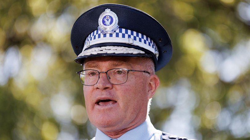NSW Police Commissioner Mal Lanyon said he wouldn’t speculate on the potential for charges to be laid. Picture: NewsWire / Nikki Short