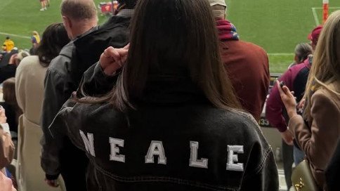 The 29-year-old was pictured cheering on for her new boyfriend as his team took on the Fremantle Dockers.