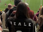 The 29-year-old was pictured cheering on for her new boyfriend as his team took on the Fremantle Dockers.