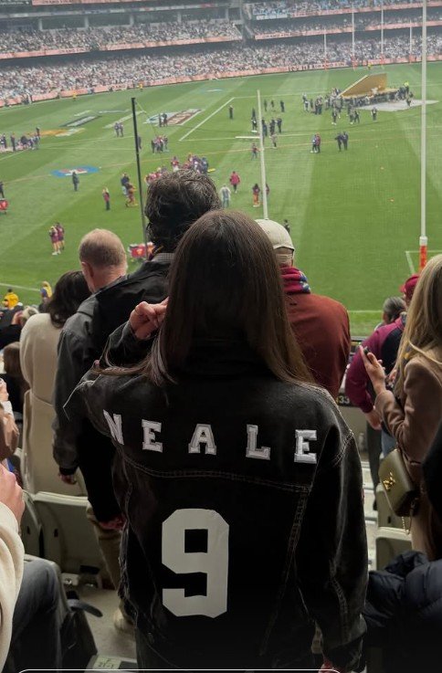 The 29-year-old was pictured cheering on for her new boyfriend as his team took on the Fremantle Dockers.