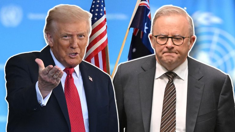 US President Donald Trump and Anthony Albanese hold opposing views on the threat posed by AI. (Joanna Kordina/AAP PHOTOS)