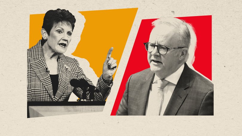 Pauline Hanson and Anthony Albanese.