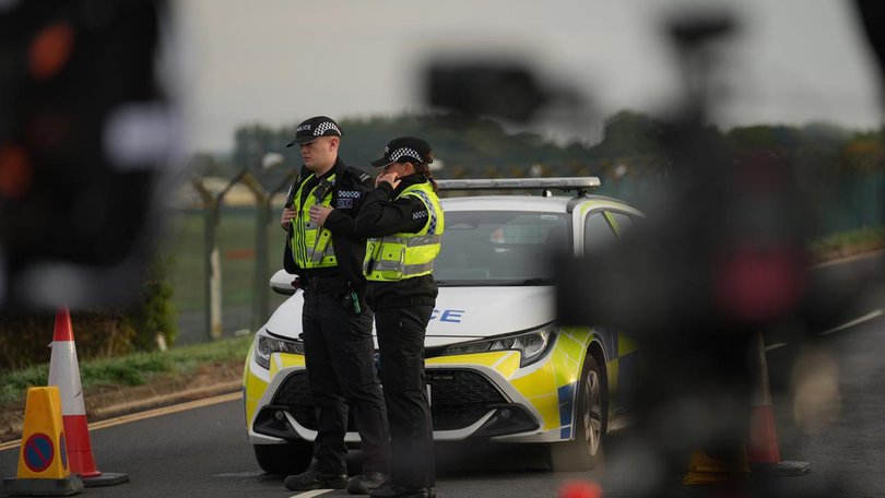 A major terrorism investigation is under way after five men in vans were stopped near RAF Fairford. (AP PHOTO)