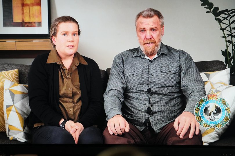 Gus Lamont’ parents Jessica Murray and Joshua Lamont.