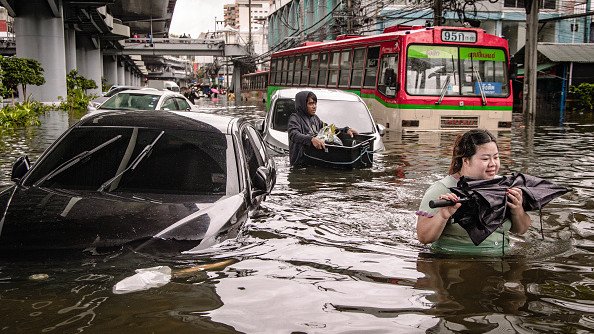 It comes as the capital city of Thailand was declared a ‘flood disaster’ after 300mm of rain pounded the country.
