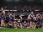 MELBOURNE, AUSTRALIA - SEPTEMBER 26: The Dockers reflect after the loss during the AFL Grand Final match between the Fremantle Dockers and the Brisbane Lions at the Melbourne Cricket Ground on September 26, 2026 in Melbourne, Australia. (Photo by Daniel Carson/AFL Photos) Daniel Carson