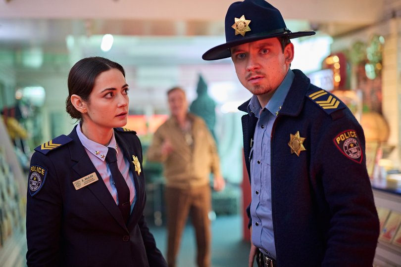 Megan Smart and Asa Butterfield in Gnomes.